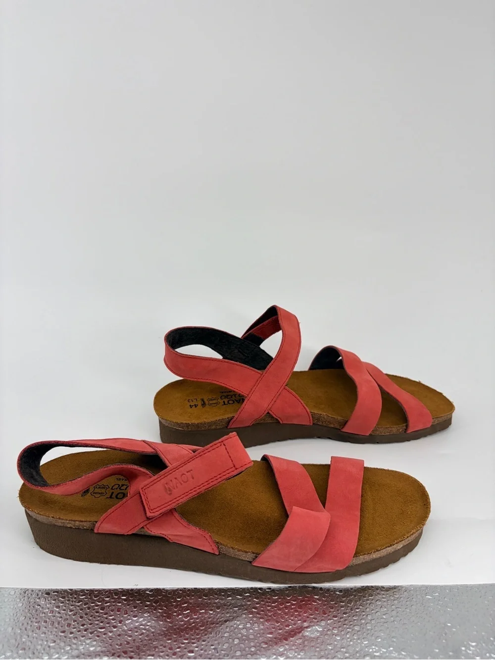 Naot Elegant Collection Kayla Brick Red Nubuck Genuine Leather Sandals Sz 13